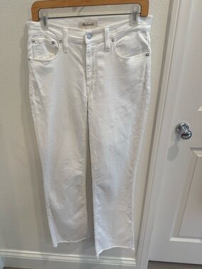 Madewell Mid Rise Kick out Jeans, white, 28T (tall)